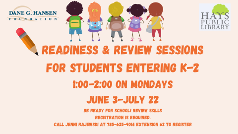 Rediness & Review, Grades K-2.  Registration Required.  