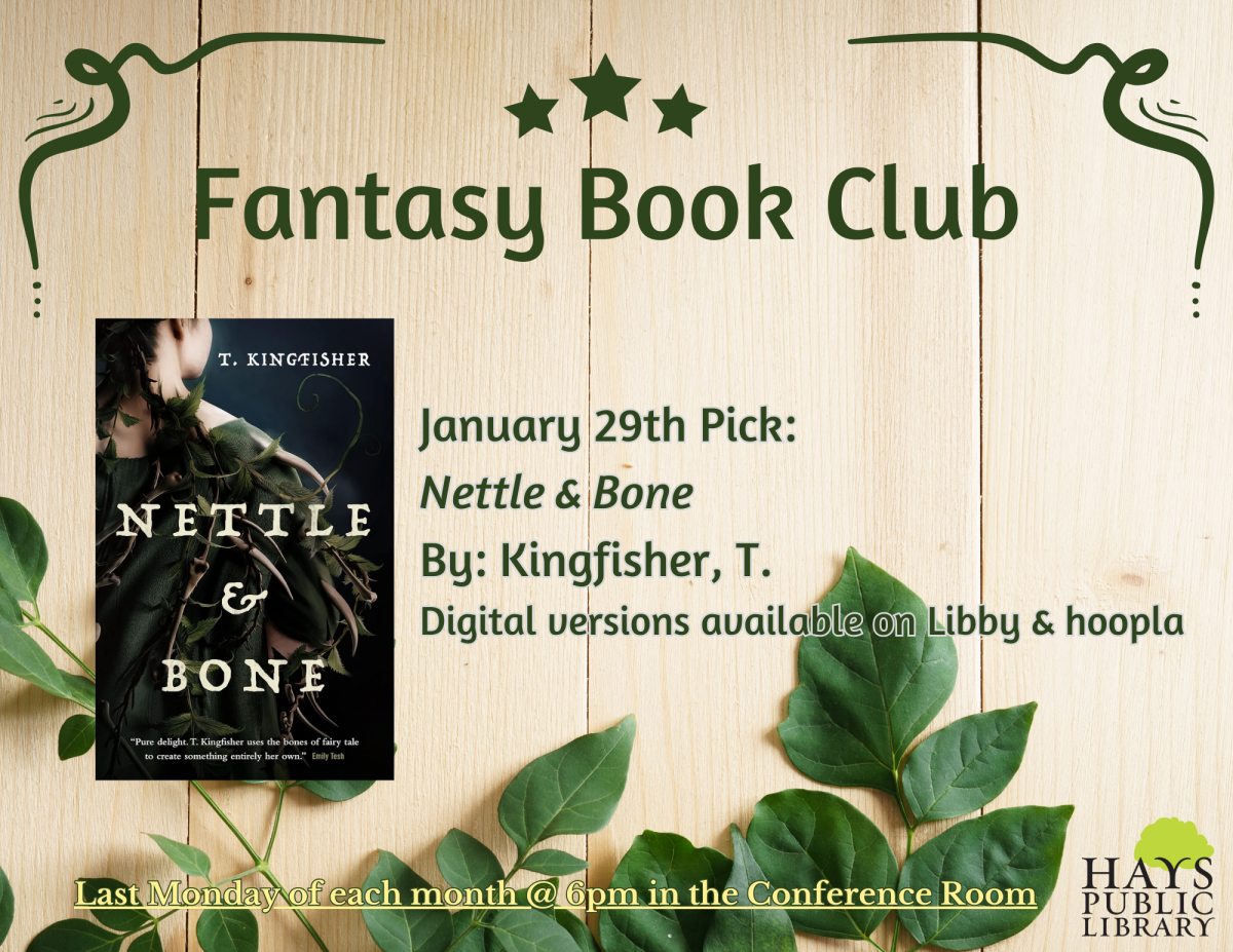 Fantasy Book Club.  Book Selection is Nettle & Bone by T. Kingfisher. 